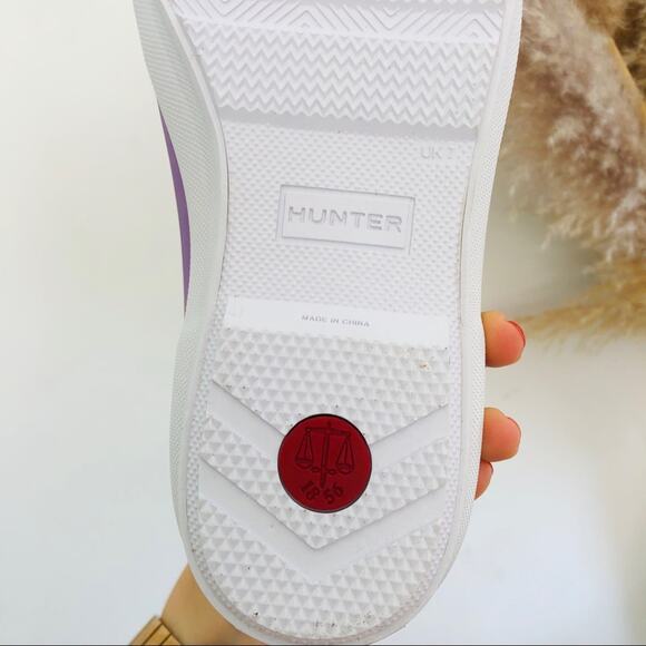 NEW HUNTER Plimsole Purple White Slip On Rubber Sneaker Flats Ankle Shoes 9 - Picture 6 of 9